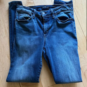 Level 99 stretchy distressed skinny jeans, size 27, medium blue wash